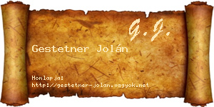 Gestetner Jolán névjegykártya
